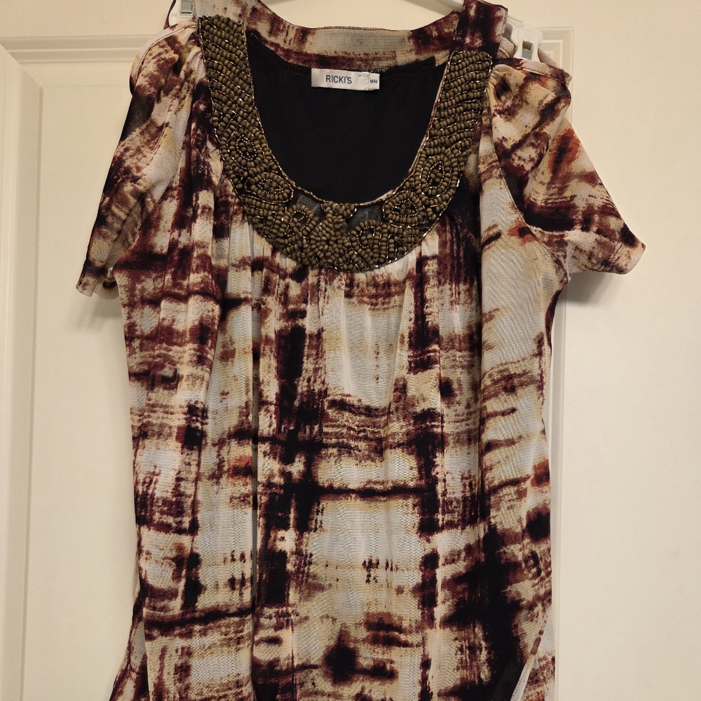 Ricki's Unique Wooded Beading Women's Blouse